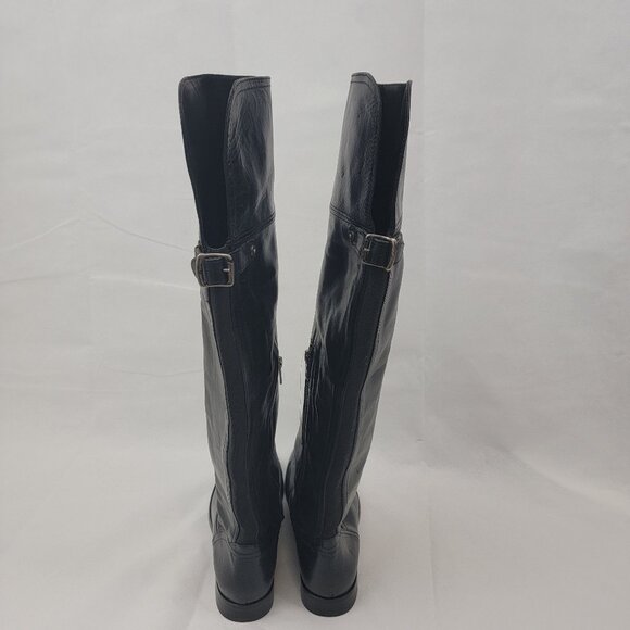 FRYE Womens 11 Boots Melissa Over The Knee OTK Equestrian BLACK Side Zip Flat - Picture 8 of 16